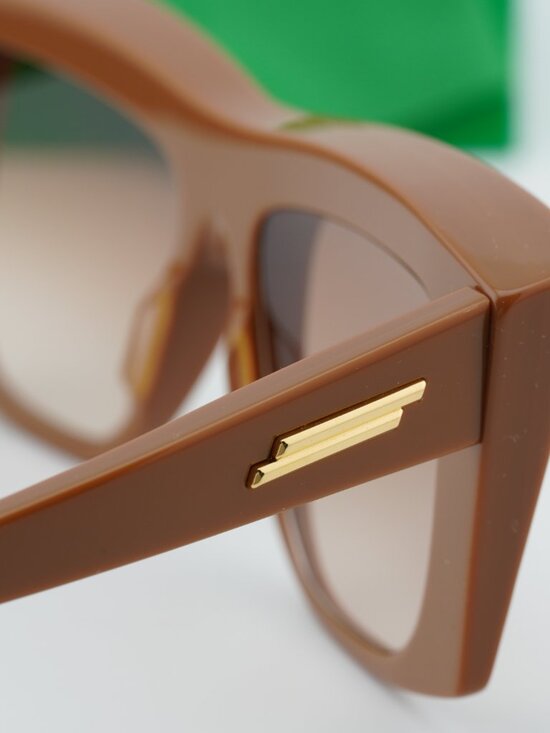 Bottega Veneta BV1270S 003 Geometric Women Sunglasses - Brown / Brown Gradient